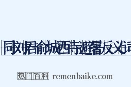 同刘君俞城西寺避暑反义词是什么意思的图片